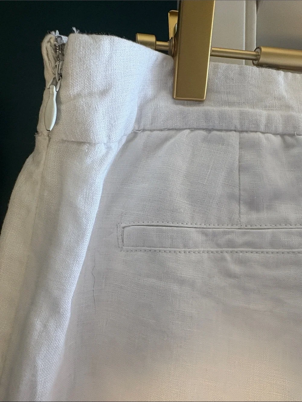 Banana Republic White 100% Linen Martín Fit Wide-Leg Pants, Size 10